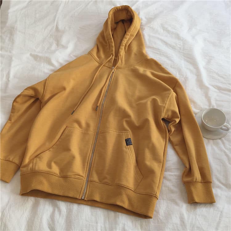 [Order] Áo Khoác Nỉ Trơn Unisex, Áo Hoodie Có Mũ Kéo Khóa Chất Da Cá Hot (Kèm ảnh thật)