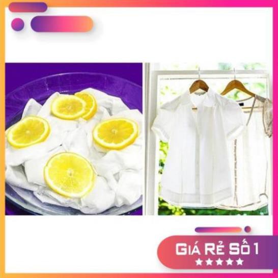 Tẩy mốc Quần áo, Tẩy trắng Quần áo ( Combo Thuốc tẩy tím + bột chanh ) .