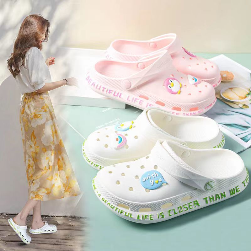 Dép Sandal Đục Lỗ Chống Trượt Thời Trang Mùa Hè Dễ Thương Cho Nữ