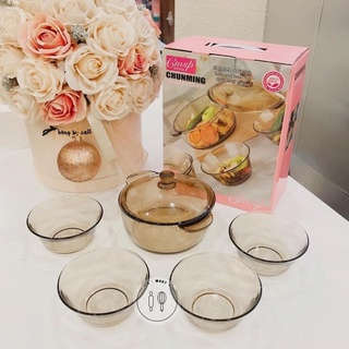 Set Bát Thuỷ Tinh 5 Món Chunming , TONGKHOCHITUE