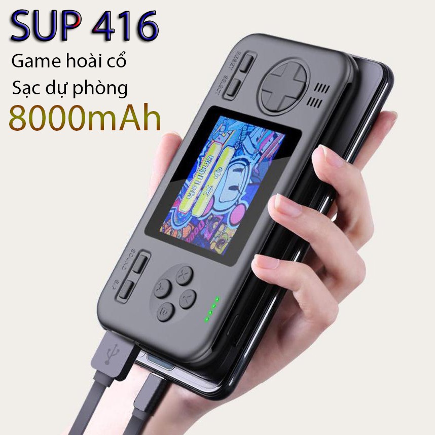 Máy Chơi Game Cầm Tay  416 Trò Chơi - Kiêm Sạc Dự Phòng 8000 Mah - 2 Cổng Usb 2020 senvangshop