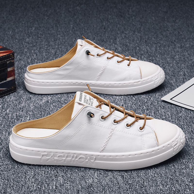 Giày Lười Vải Canvas Không Gót Thoáng Khí Thời Trang Mùa Hè Cho Nam
