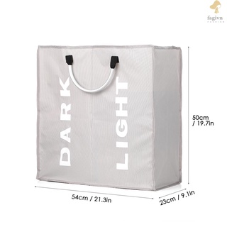 Collapsable 2-section Laundry Bag Foldable Laundry Hamper Durable Oxford Fabric Laundry Basket Clothes Sorter Portable Multifunction Storage Bag with Alloy Handle