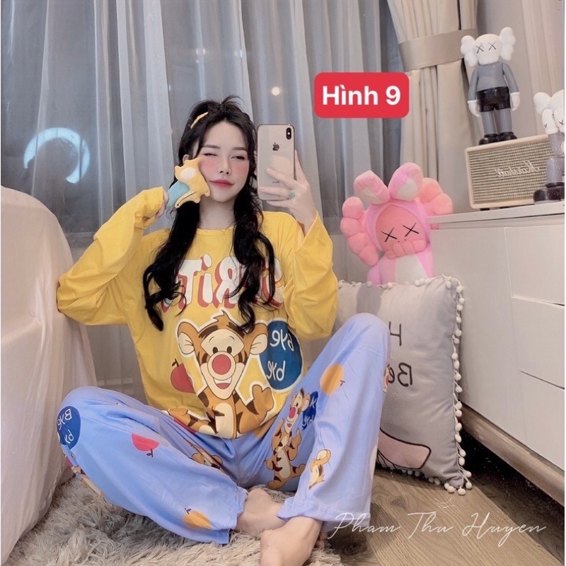 (Nhiều Mẫu) Bộ Thun mặc nhà mẫu hoạt hình❤️Bộ mặc nhà in hình Cute, dễ thương form rộng( Ảnh Tự Chụp)