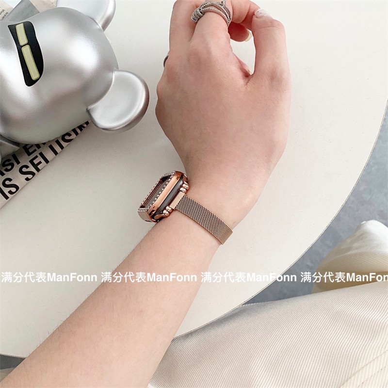 Dây Đeo Nam Châm Bằng Thép Không Gỉ 5 Màu Cho iwatch 6 5 4 SE 3 2 1 iwatch 38mm 40mm 42mm 44mm