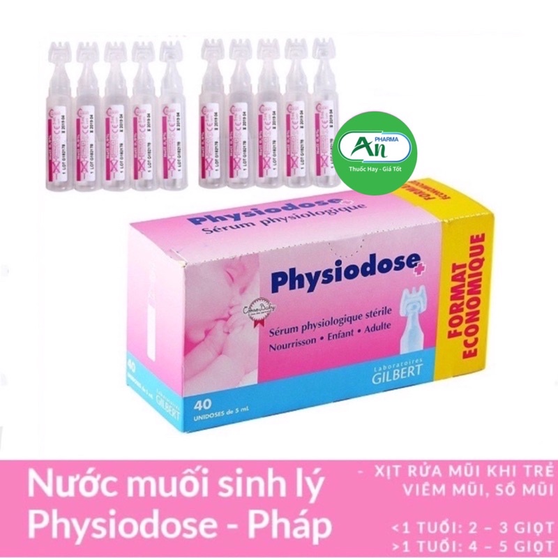 Nước muối sinh lý Pháp Physidose - Hộp 40 ống