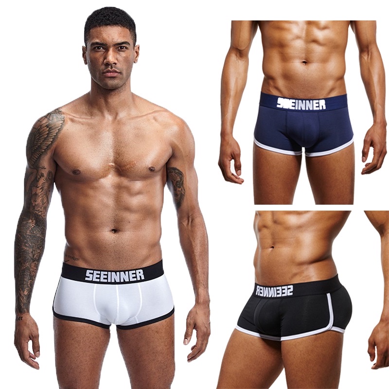 Quần độn mông nam 2in1 sịp độn mông và cu - hàng chính hãng SEEINNER nhập khẩu - Sịp lót đùi boxer độn mông và ciu QDMS4