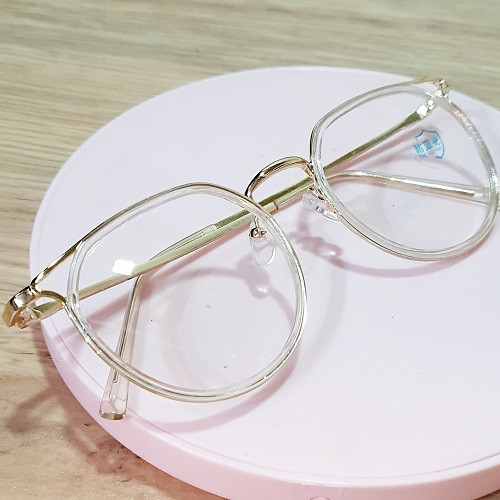 Mắt Kính Thời Trang Bảo Vệ Mắt Giảm Bức Xạ Màn Hình Gọng Nhiễn Màu Vàng Điểm Góc