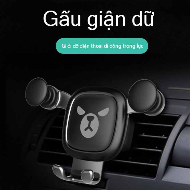 【Sản phẩm mới】 Khung ổ cắm điện thoại di động trên ô tô trọng lực tức giận gấu phim hoạt hình khung điện thoại di động khung điều hướng ô tô