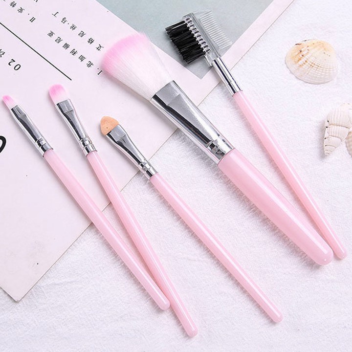 Set 5 Cọ Trang Điểm Màu Hồng