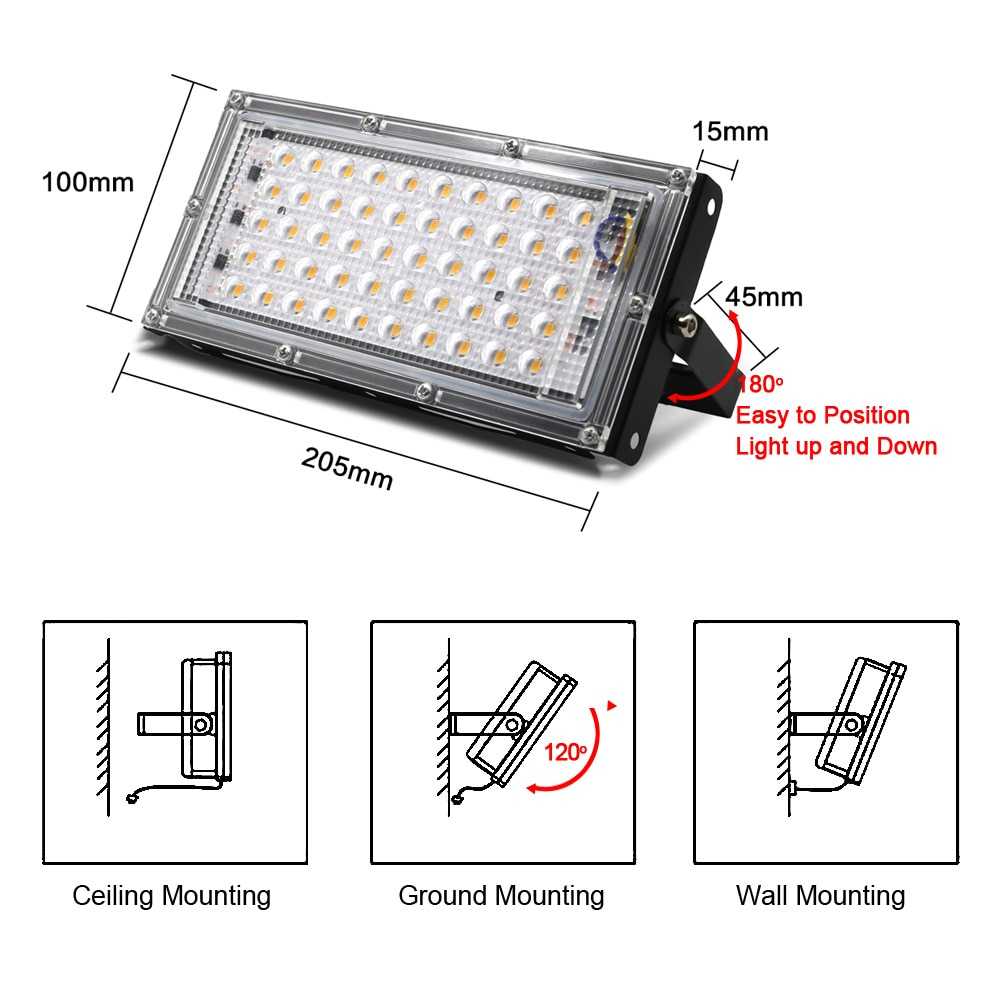 Đèn Chiếu Sân Khấu Gắn Tường Ngoài Trời 50w