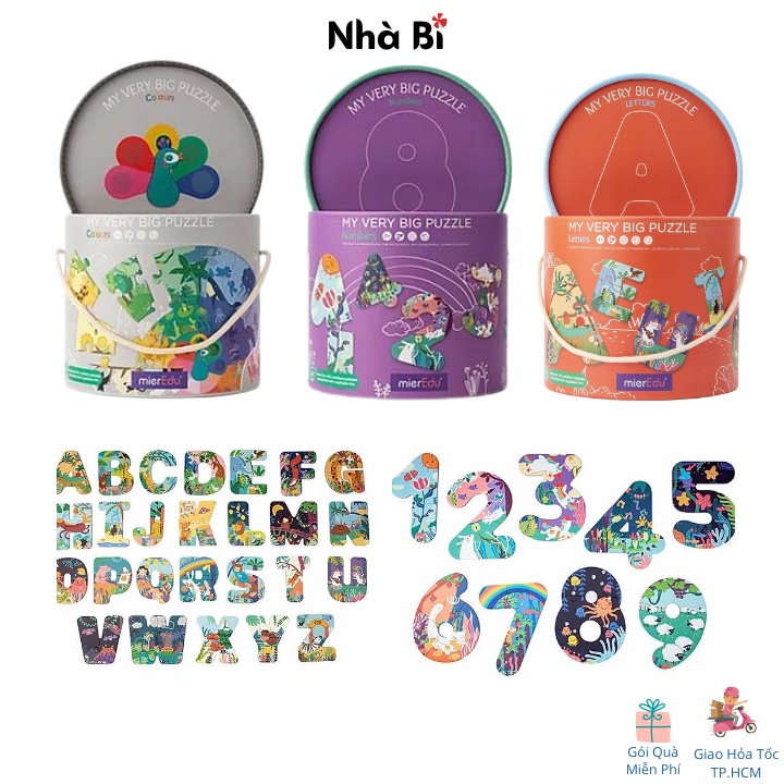 Đồ Chơi Ghép Hình Mảnh Ghép Cỡ Lớn Cho Bé Mới Bắt Đầu Chơi Môn Puzzle - Học Chữ Số và Màu Sắc