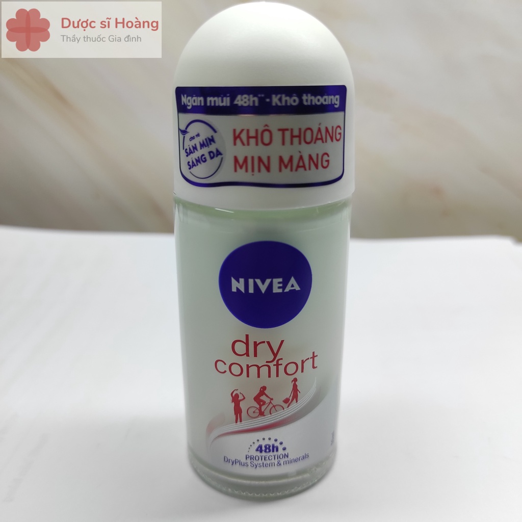 Lăn Nách Nivea Dry Comfort - Lăn Khử Mùi Nivia Đẩy Mùi Hôi Hiệu Quả Cho Nữ