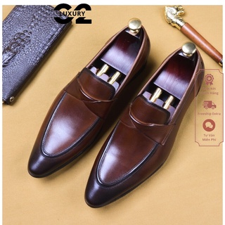 Giày Lười Nam Luxury giày nam Da Bò 100% nhập khẩu bảo hành 12 tháng + hình ảnh thực tế đúng chất lượng