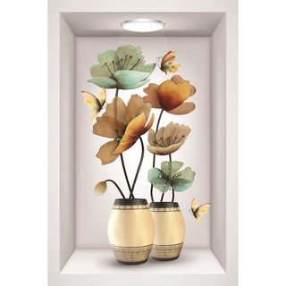 Tranh dán tường Lọ Hoa 013 phủ kim sa