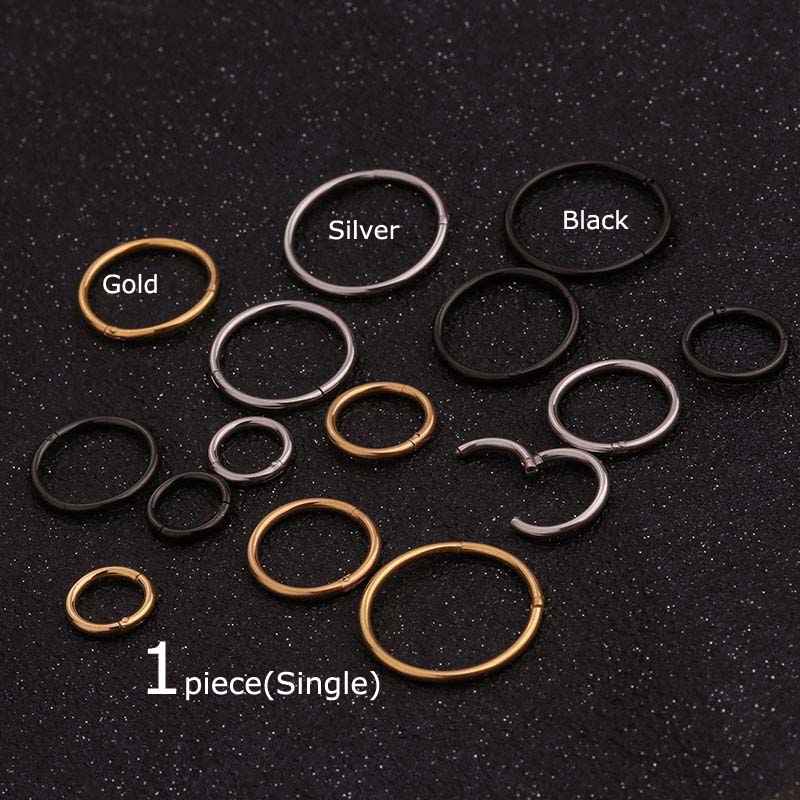 Khuyên mũi bằng thép không gỉ 16g nhiều kích thước tùy chọn từ 6mm đến 16mm