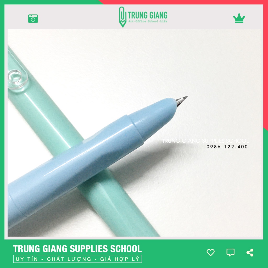 Bút máy bấm CG08 bút luyện chữ đẹp ngòi mài luyện nét thanh đậm dành cho học sinh tiểu học