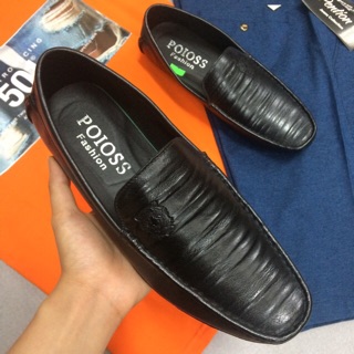 Giày lười nam đen trơn hàng hiệu Clarks - Poioss Fashion