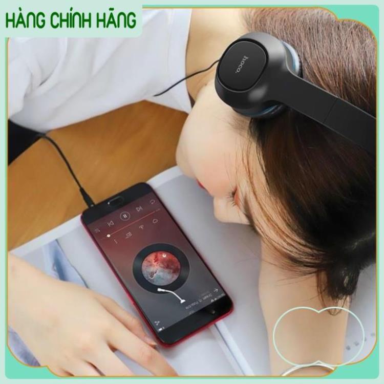 Tai nghe chụp tai W24 Hoco, Loa Cho laptop pc headphone có dây 3.5 tặng kèm tai nghe nhét tai BH 6 Tháng