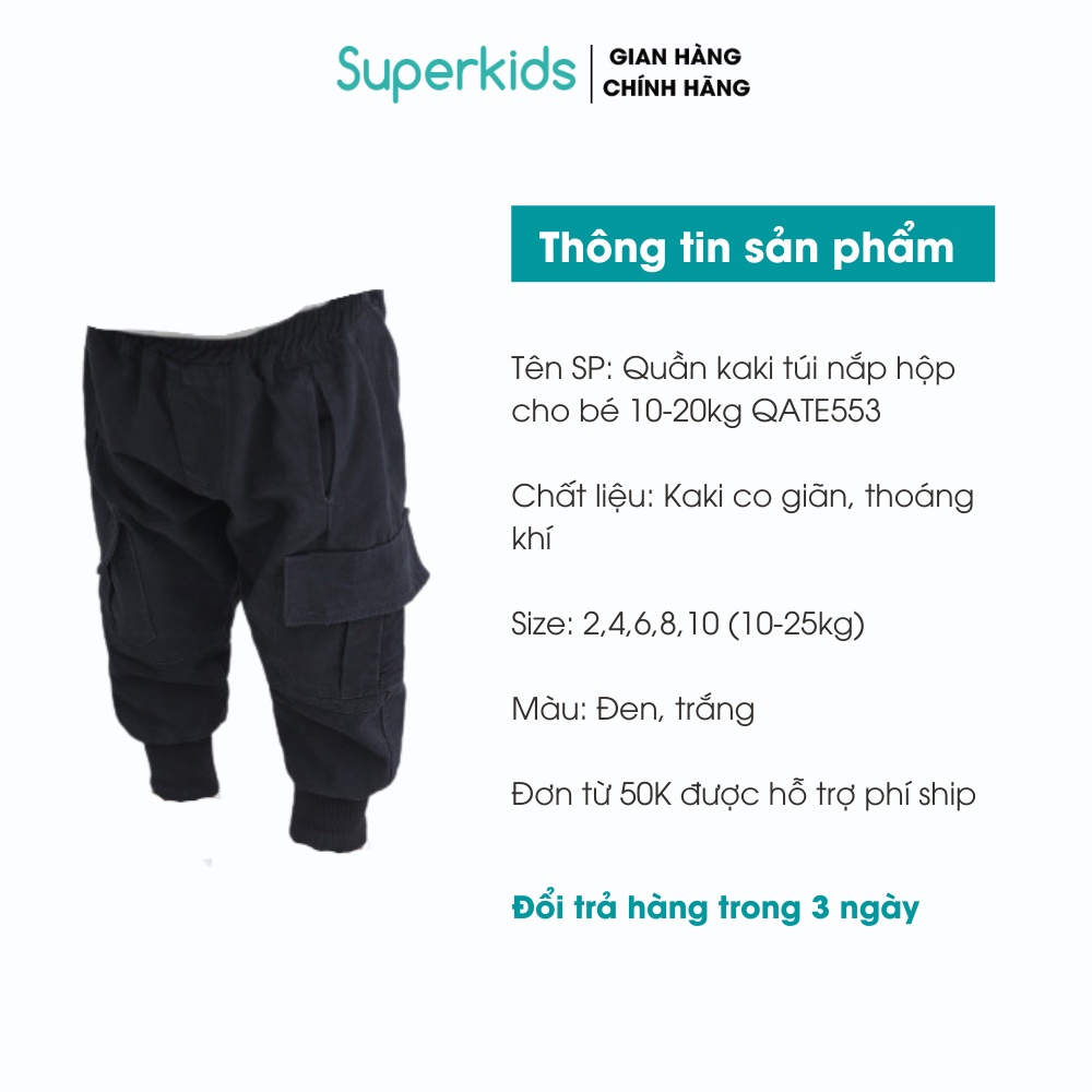 Quần kaki túi nắp hộp cho bé 10-25kg QATE553