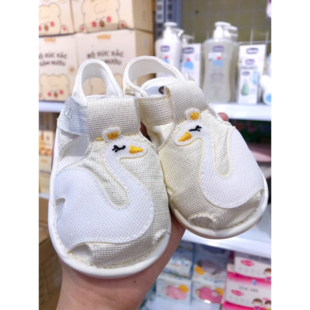 Giày tập đi Uala Rogo đế cao su non chống trơn trượt chuẩn y khoa mềm nhẹ chân cho bé trai bé gái thiên nga chúa 5519