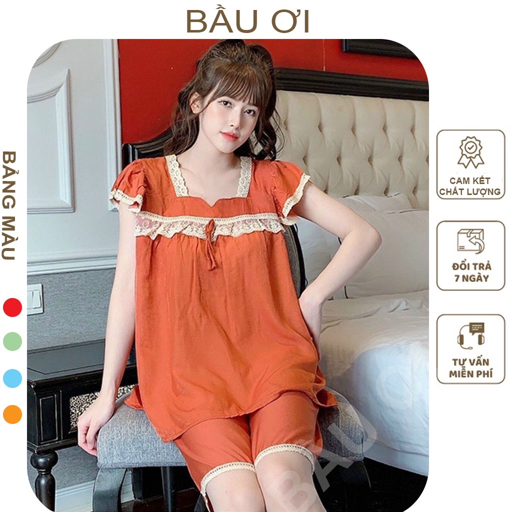 [BAUOI B14] BỘ ĐỒ BẦU LỬNG CHẤT ĐŨI LỤA MỀM MÁT MẶC SAU SINH THOẢI MÁI - QUẦN ÁO MẶC NHÀ CHO BÀ BẦU