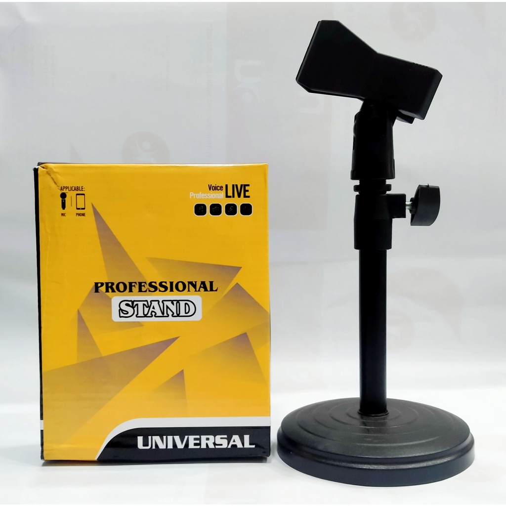 Chân micro  đứng để bàn 20cm nâng lên 30 cm đầu kẹp