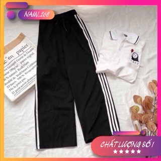 Quần dài thể thao ống rộng nữ 🌸 culottes suông 1 sọc, 2 sọc, 3 sọc ulzzang hot🌸