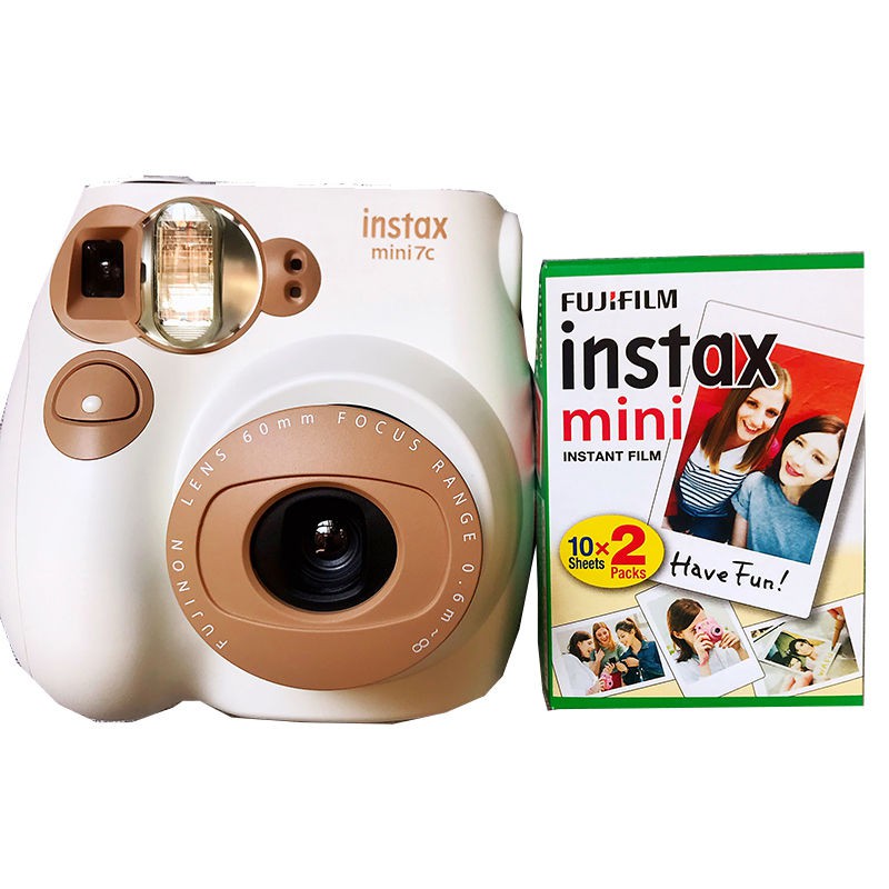 Máy ảnh chụp một lần Fuji mini7C Gói giấy Polaroid mini 7c tức thì in màu cà phê sữa