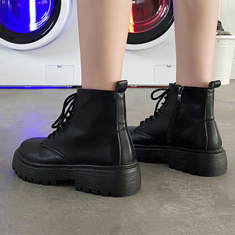 [Mã FASHIONGREEN15 giảm 10% tối đa 30k đơn từ 99k] (Hàng sẵn) Giày bôt nữ lửng buộc dây khóa bên | BigBuy360 - bigbuy360.vn