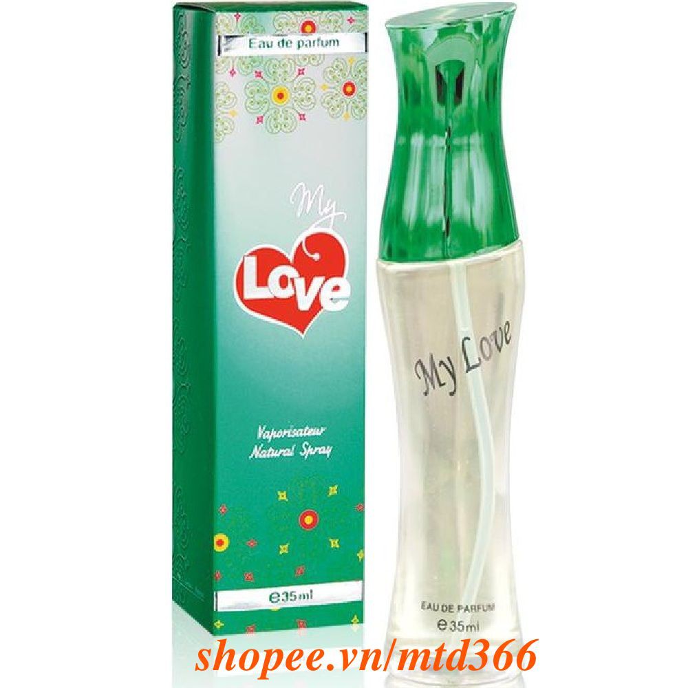 Nước Hoa Nữ 35ml My Love Hộp Màu Xanh Lá.