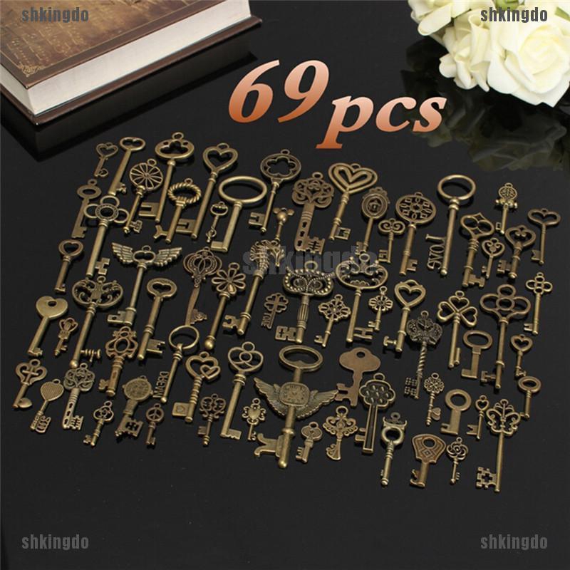 Set 69 chìa khóa đồng phong cách vintage