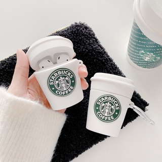 Vỏ bảo vệ hộp sạc tai nghe không dây Bluetooth AirPods 1 2 Pro chất liệu mềm mại hình Starbucks dễ thương
