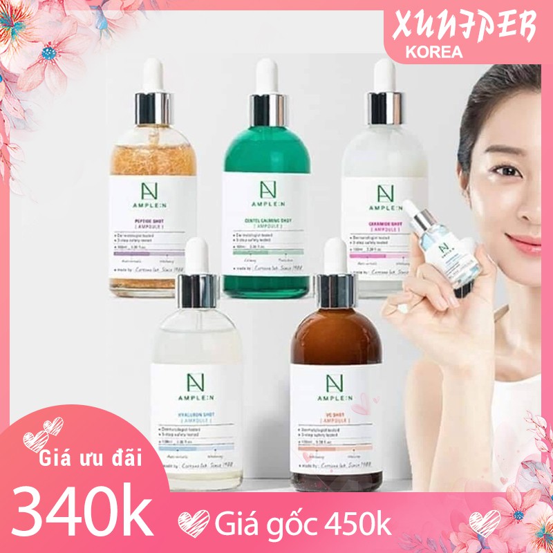 Tinh chất dưỡng Da săn chắc Chống oxi hóa Coreana AMPLE:N peptide/ vitamin c/centel calming shot/ceramide 30ml -100ml.