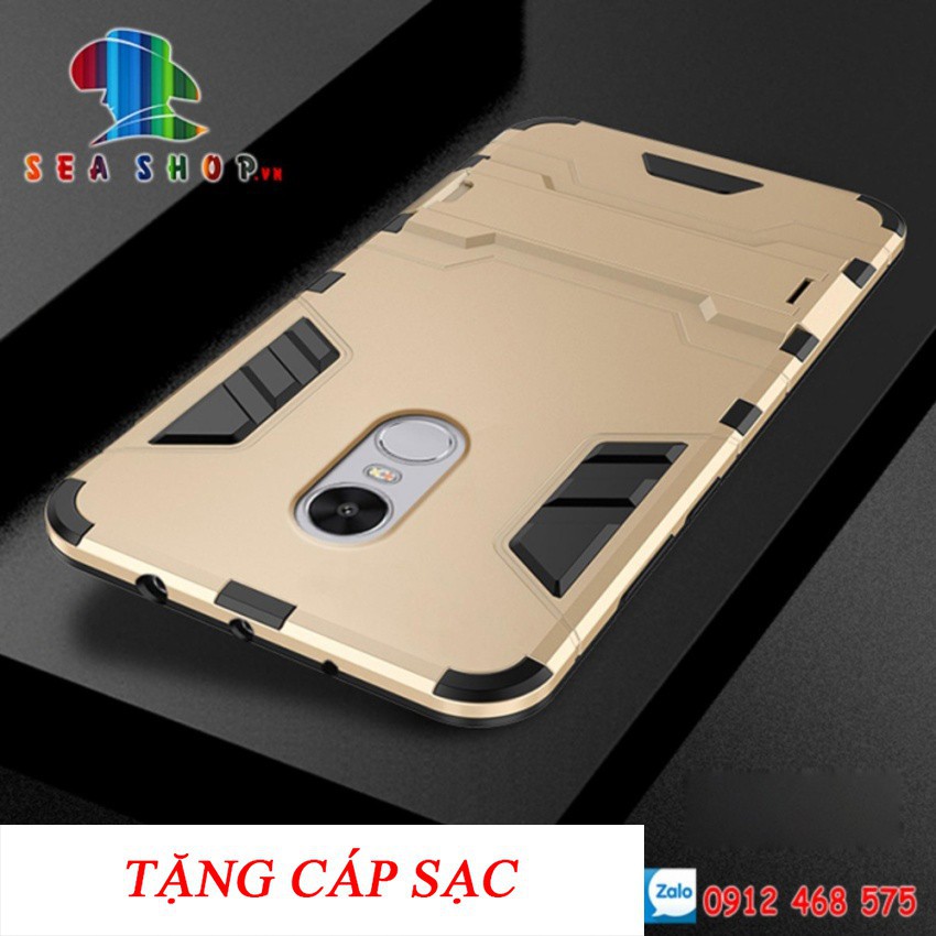 Ốp lưng Xiaomi Redmi Note 4 - Note 4X Iron man chống sốc - Có chân chống xem phim