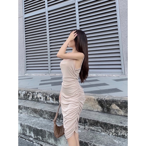 Đầm Midi Ôm Nhún Sườn Yoona