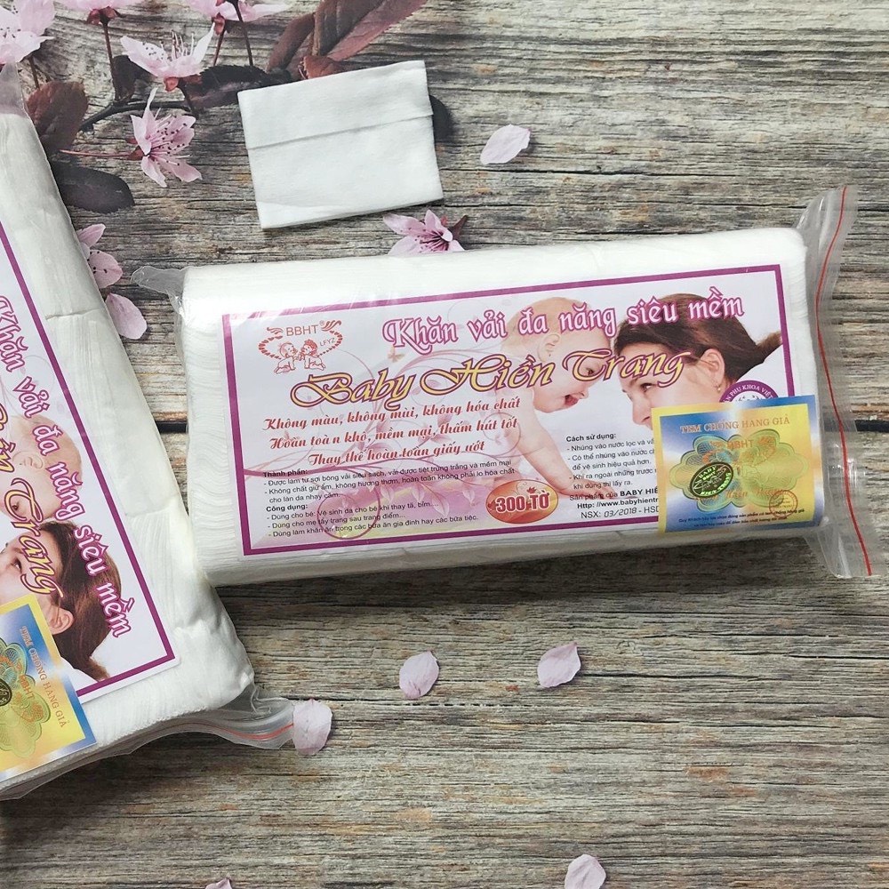 400g Khăn Khô Đa Năng Hiền Trang Khăn Giấy Khô Đa Năng vải không dệt khăn mặt dùng 1 lần