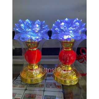 Đèn Thờ Hoa Sen Đổi Màu (Một Cặp)