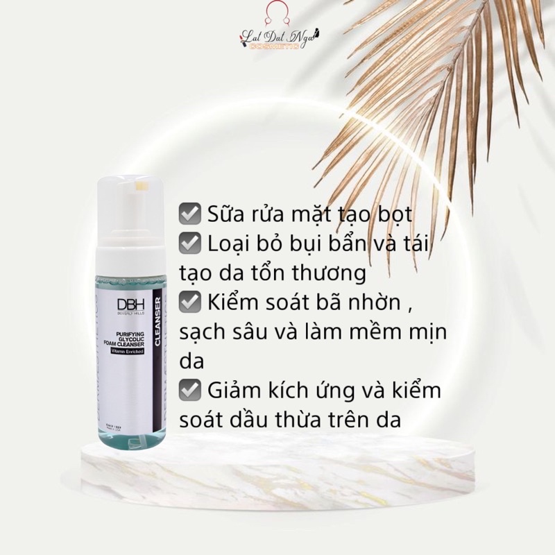Sữa Rửa mặt Loại bỏ bụi bẩn tốt DBH - purifying glycolic foam cleanser