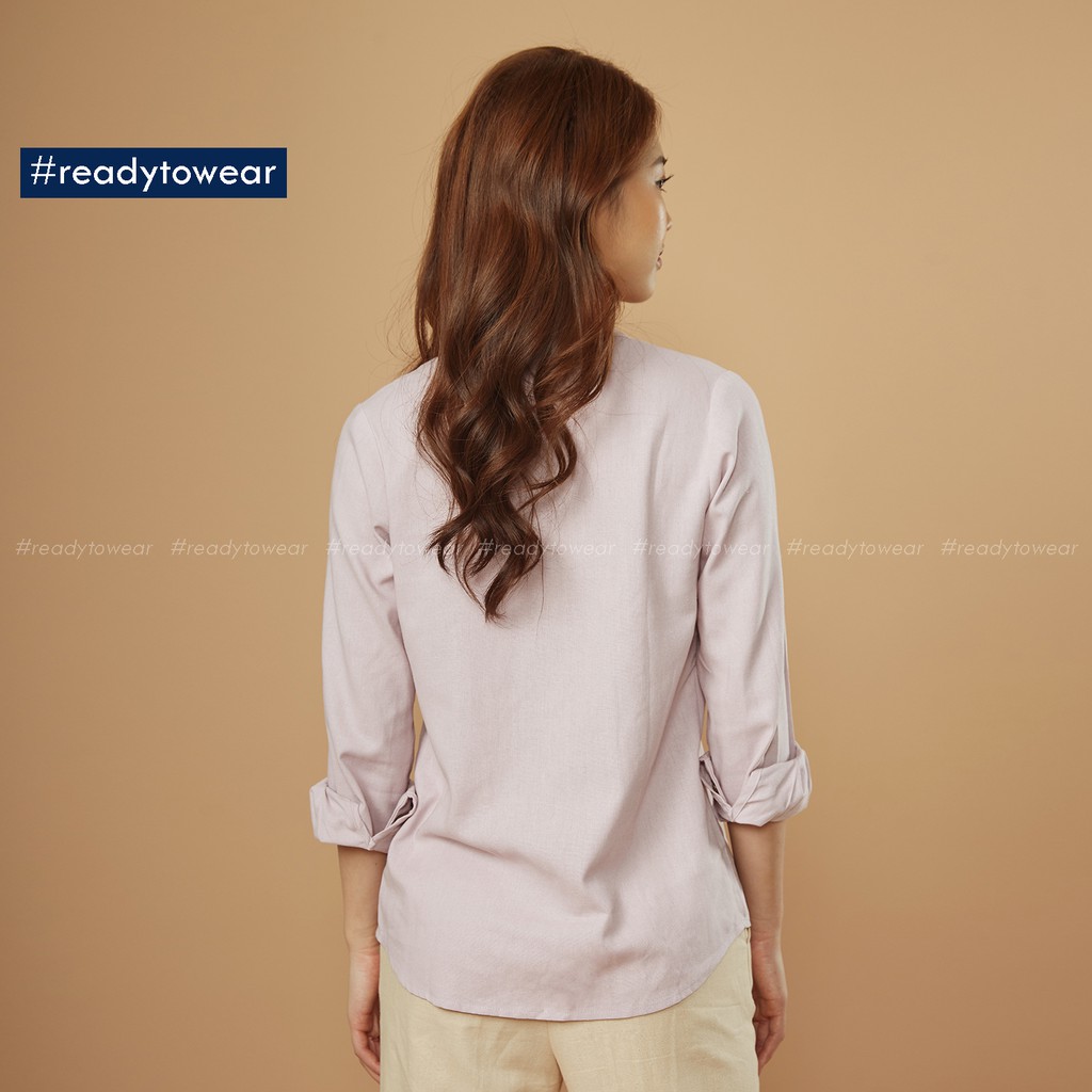 Sơ mi nữ tay dài cổ Đức, đi làm đi chơi, vải đũi - linen shirt 5 màu SM01 | BigBuy360 - bigbuy360.vn
