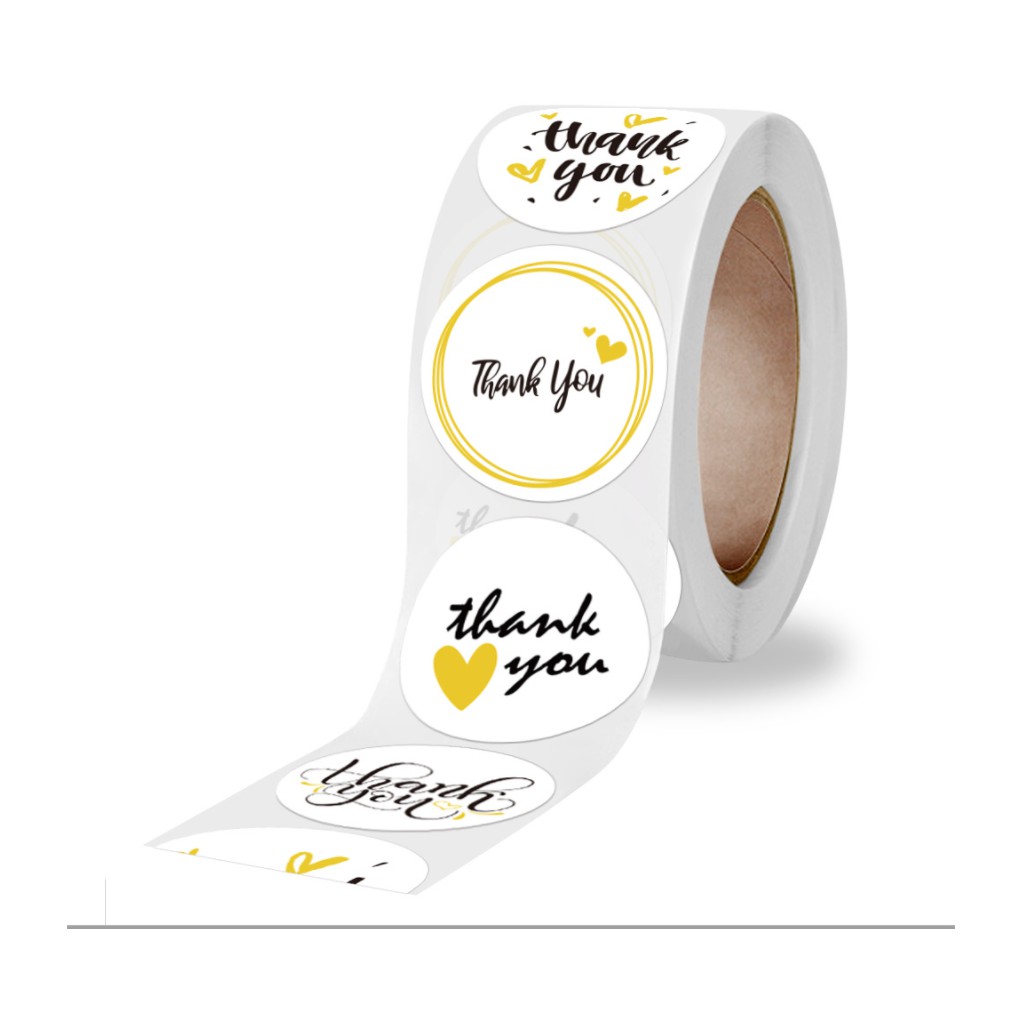 Cuộn 500 stick Sticker thank you dán nhãn cảm ơn STICK015