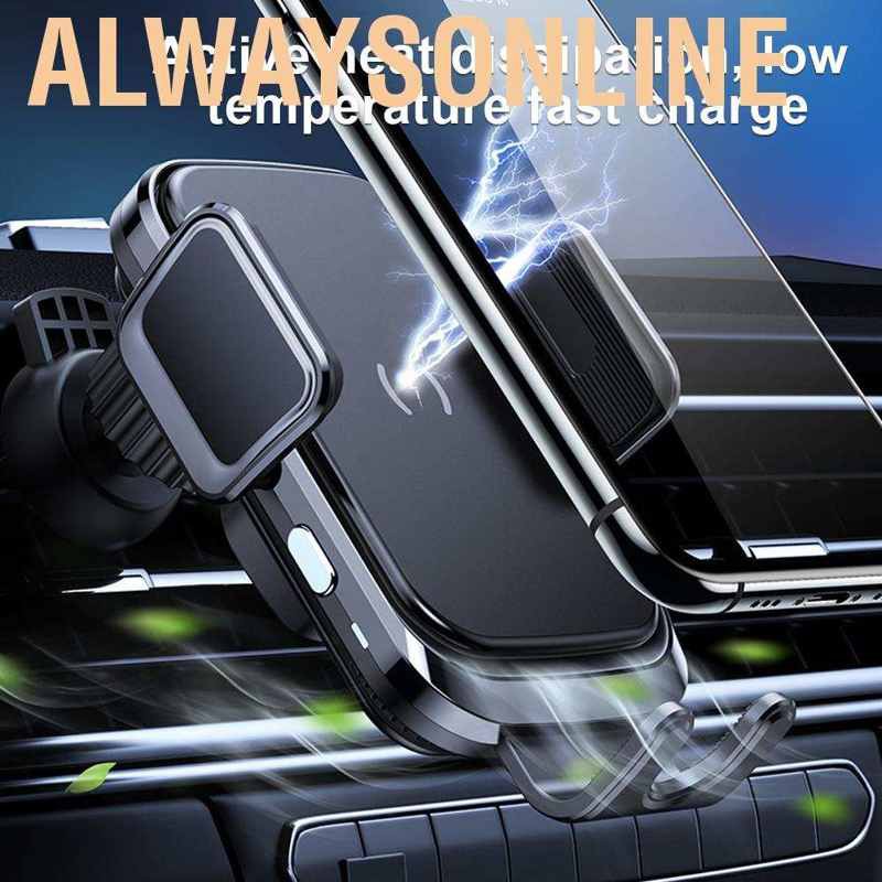 Alwaysonline ASHATA Wireless Car Charger  Portable Cell Phone Charging Device 15W High Speed ​​Fast Accessory