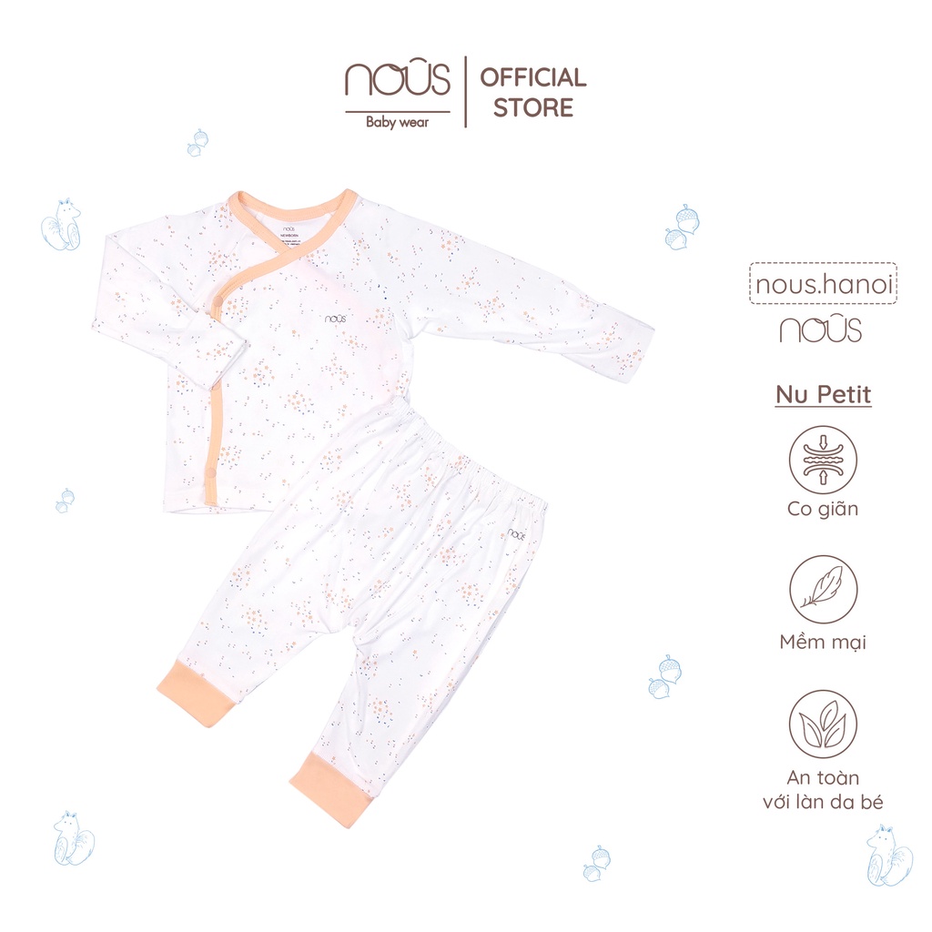 [FULL] Bộ Quần Áo Dài Tay Sơ Sinh Nous Cài Lệch Petit (Size Sơ Sinh Newborn NB)