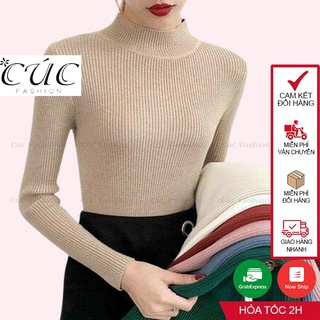  Áo len cổ 3 phân Cúc Fashion thời trang nữ cao cấp phong cách Hàn Quốc thun tăm cổ 3cm nhiều màu L39 
