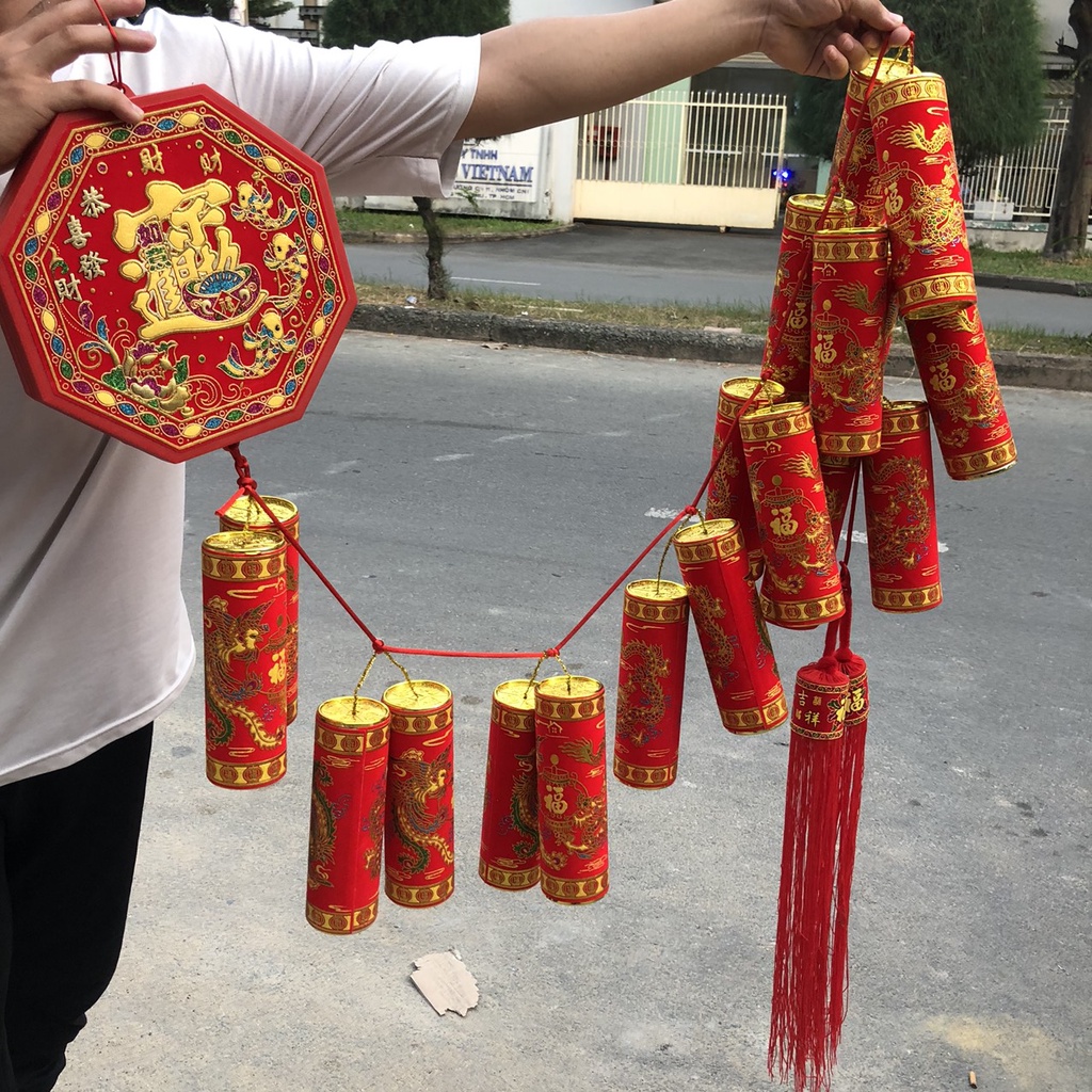 Dây Pháo giả Đỏ trang trí ngày Tết vui Xuân