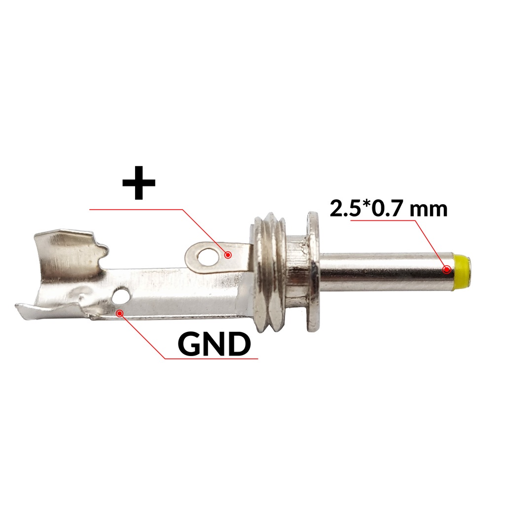 Jack cắm nguồn DC đực 2.5x0.7 mm