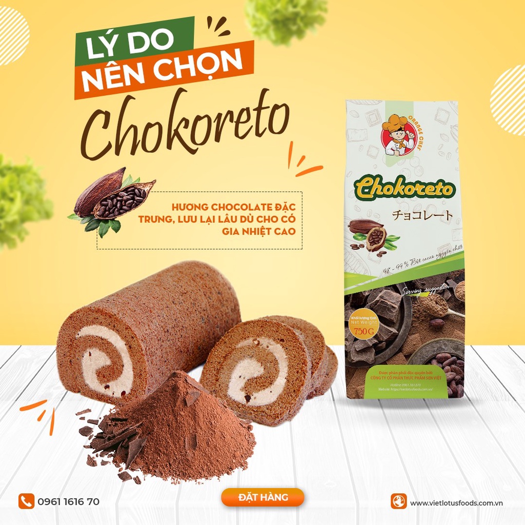 Bột Cacao Malaysia Nguyên chất Chokoreto - Nguyên liệu nhập khẩu Malaysia Chất lượng Cacao tuyệt hảo