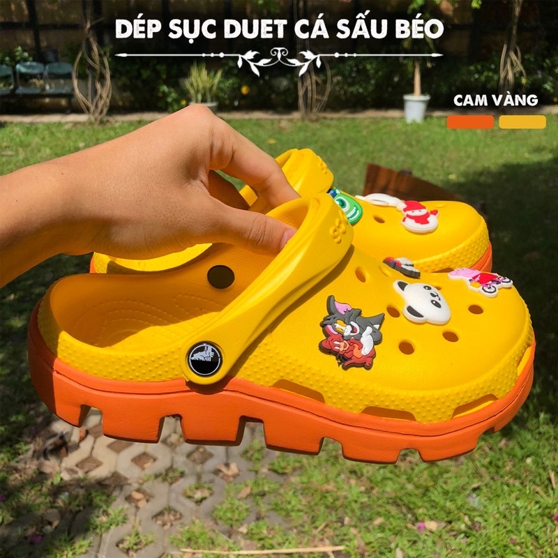 Dép cross nữ nam hàn quốc , sục nữ cá sấu và 12 sticker tặng kèm