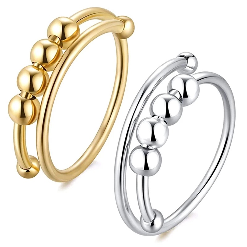 Nhẫn hở đính hạt đơn giản có thể điều chỉnh giảm căng thẳng thời trang thanh lịch cho nam và nữ