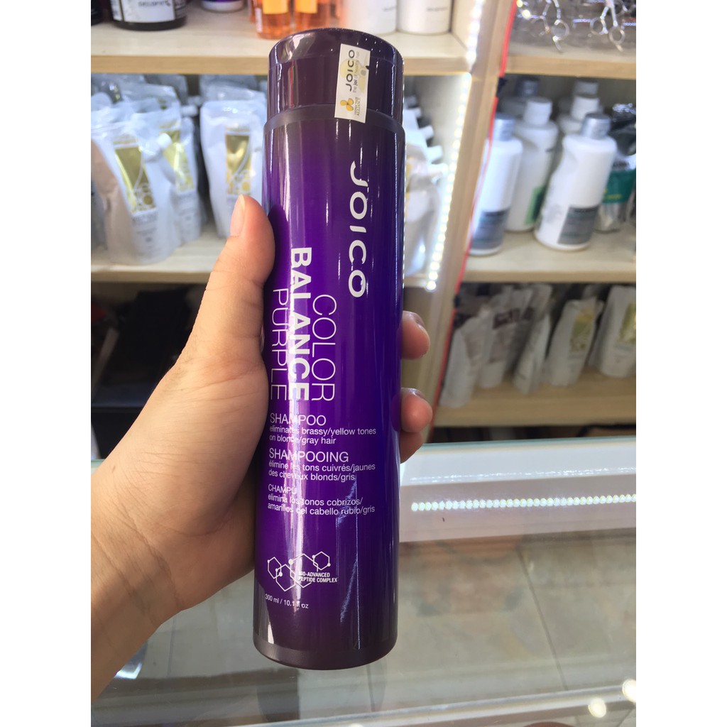 Dầu gội Joico cân bổ sung sắc tố tím và khử ánh vàng cho tóc nhuộm Tone lạnh Balance Purple Shampoo 300ml